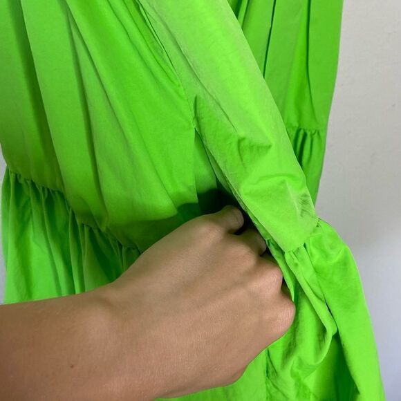 Amanda Uprichard Gianina Mini Green Dress Puff Tank Size S - Picture 13 of 13